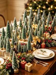 5/10 buah Pohon Natal Mini Bersalju, Pohon Pinus Kecil Realistis, Dekorasi Lanskap Miniatur Meja, Pohon Natal Dekoratif Kecil, Pohon Natal Dekorasi Pemandangan Meja, Barang Dekoratif untuk Menciptakan Suasana Liburan - Hijau - View 7