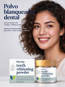 Feimuko Polvo para dientes de menta, limpieza profunda, blanqueamiento, brillo, elimina residuos y manchas amarillas, cuidado del esmalte dental, encías saludables, aliento fresco duradero, elimina el humo y las malas olores, fácil de usar, suave, sin pegajosidad, portátil, para uso en casa, viajes de negocios y acampadas - Polvo - Ver 2