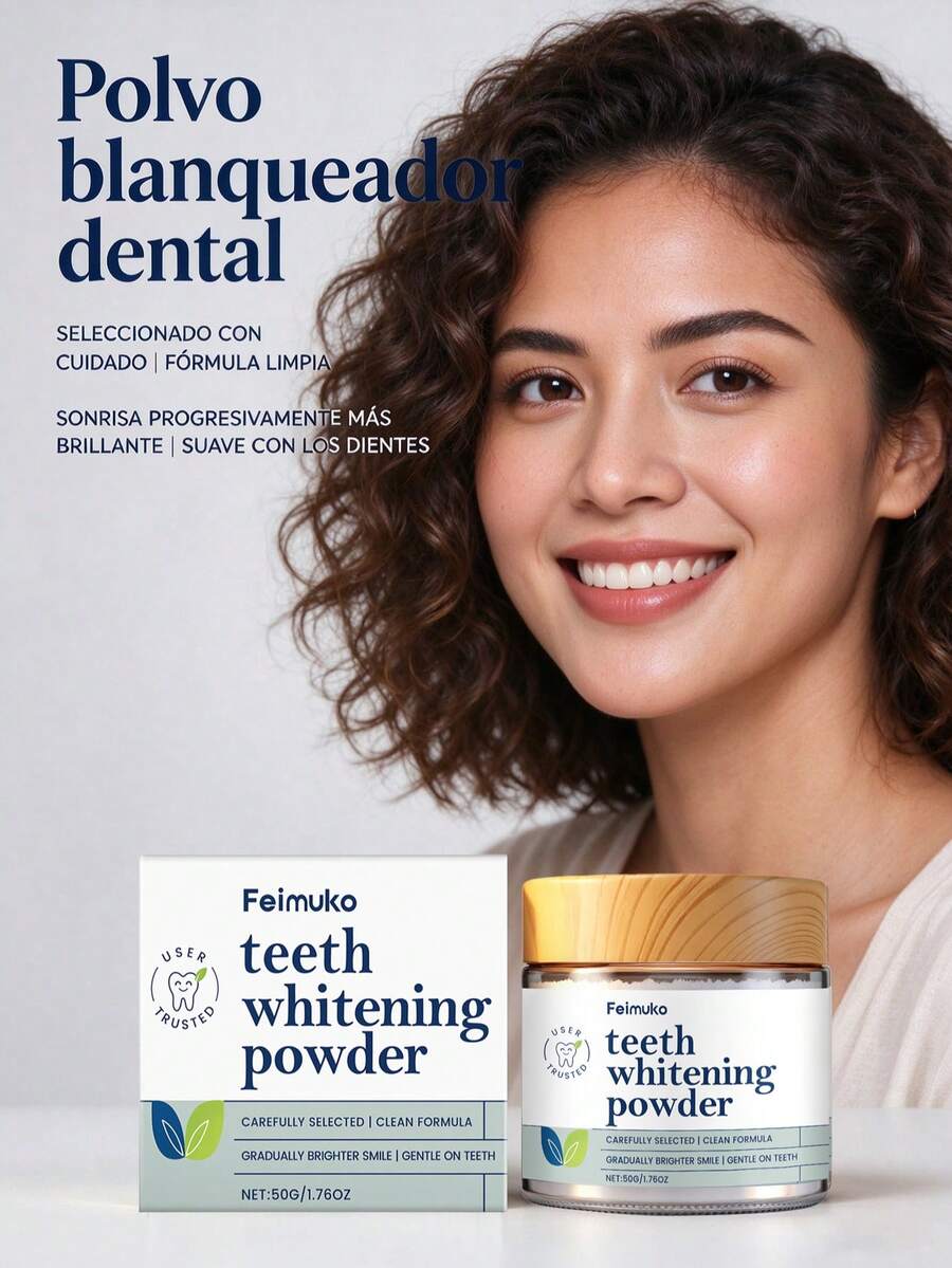 Feimuko Polvo para dientes de menta, limpieza profunda, blanqueamiento, brillo, elimina residuos y manchas amarillas, cuidado del esmalte dental, encías saludables, aliento fresco duradero, elimina el humo y las malas olores, fácil de usar, suave, sin pegajosidad, portátil, para uso en casa, viajes de negocios y acampadas