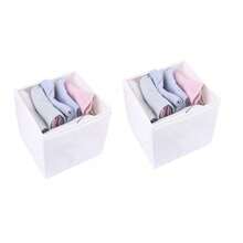 Fabric Storage Bins Set, Foldable Open-Top Drawer Organizer Boxes, Cloth Closet Storage Baskets For Underwear, Socks, Makeup, Clothes, Bedroom & Wardrobe Organization - White - View 19