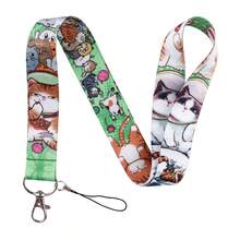 1 Piece Cute Cartoon Cat Lanyards, 4 Styles Kitty Print Neck Strap With Metal Clasp For ID Badge Phone Key Office School Work - Multicolor - View 14