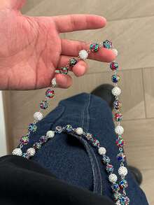 1pc Fashion Hip Hop Punk Style Bling Bling Multicolor Rhinestone Beaded Pants Chain, Unisex Jeans Pocket Belt Disco Jewelry Accessory, Suitable For Daily Wear, Dating, Music Festival, Party, Gothic Style Halloween Accessory - Bling Bling Pants chain - View 16