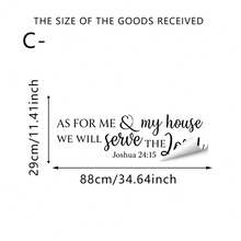 4/1pc Warm Style Quotes Wall Stickers, Bible Verse Philippians Joshua Scripture Black Decals, Self-Adhesive Vinyl Sticker, Idea For Kitchen Bedroom Living Room Office Home Decor. - Multicolor - View 16