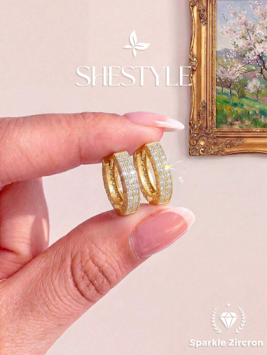 1 Pair Minimalist Round Earrings, Women's Anniversary Gift, Original Design, Charming Vintage Party Jewelry