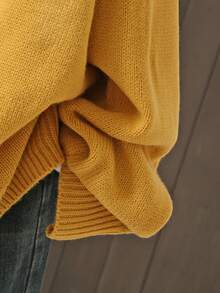 Cárdigan de manga larga con patrón geométrico, informal para otoño/invierno, talla grande - Amarillo - Ver 5