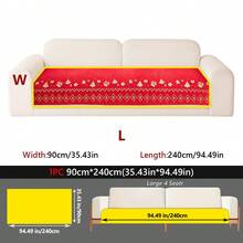 1Pc Christmas Themed Jacquard Sofa Cushion, Non Slip Couch Cover With Gingerbread & Xmas Tree Print, Washable Furniture Protector For Holiday Home Decor - Multicolor - View 26