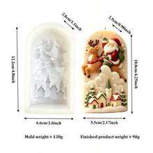 1pc 3D Santa Claus & Reindeer Silicone Mold, Christmas Village Embossed Candle Mold, Suitable For DIY Handmade Soap, Plaster, Resin Casting, Christmas Home Decor & Gift Making - Multiple Styles - View 5