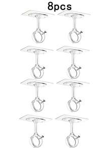 No Drill Curtain Rod Bracket, Self-Adhesive Ceiling Curtain Rod Holder, Nail-Free Curtain Rod Support Rack, Suitable For Bedroom, Living Room And Rental Apartment Wall Installation, Sturdy Curtain Rod Bracket Hook - Multicolor - View 12