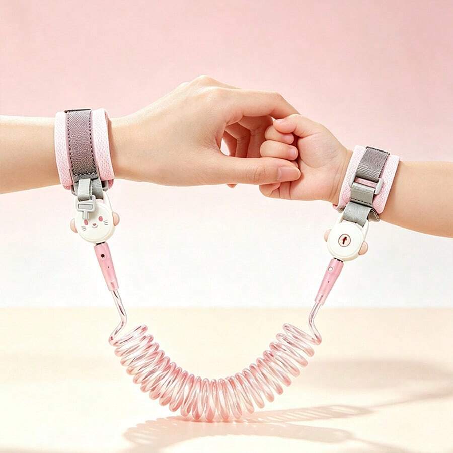 Children Anti-Lost Wrist Leash, Cartoon Anti-Loss Wristband With Built-In Steel Wire Safety Lock, 360° Rotating Baby Walking Rope, Baby Anti-Lost Wristband Leash With Retractable Spring Rope And Safety Lock, Outdoor Travel Children Anti-Loss Wristband, Cartoon Children Anti-Loss Rope With Built-In Steel Wire Core, 360° Rotating Joint With Lock Anti-Escape Baby Leash Wristband, Infant Outdoor Anti-Lost Leash Wristband, Retractable Spring Rope With Safety Lock Design, Multi-Color Optional Baby Walking Protection Rope Anti-Lost Wristband