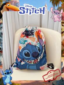 1pc Disney Official License Mickey And Friends/Stitch Print Drawstring Backpack, Lightweight Nylon Sports Bag, Casual Storage Bag, Beach Bag, Gym Bag, Fashion Accessory, Suitable For Children/Girls/Students/Fans, Suitable For School, Sports, Travel, Daily Use - Multicolor - View 13