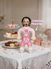 1pc Personalized Inflatable Blow Mold Prop, Customizable Photo, Custom Inflatable Party Prop, Bachelorette Party Gift, Birthday Party Gift, Inflatable Doll, Birthday Commemorative Decoration, Birthday, Christmas, Special Occasion - Multicolor - View 3