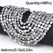 98pcs 6mm AB Color Round Flat Crystal Glass Spacer Beads For Handmade DIY Beaded Bracelets, Necklaces, Phone Chains, Car Decor, Scene Decoration Accessories Loose Beads - Crystal Beads - View 13