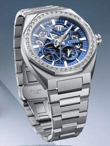 1pc Men's Mechanical Watch, Luxury Sports Style, Hollow Metal Dial, Steel Band, Daily Commute, Party, Birthday, Holiday Gift, 8801 - BG8801 - View 11