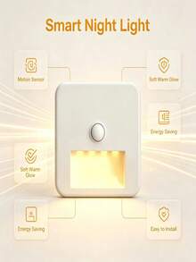 6pcs Motion Sensor LED Wall Lights, Suitable For Stairs, Bedroom, Hallway, Bathroom, Corridor And Cabinet, Auto On/Off When Motion Detected, Ideal For Night Lighting - Motion Sensor Wall Light - View 6