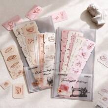 Vintage Tearable Label Stickers Twilight Label Collection Series, Long Paper Stickers, Suitable For Scrapbooking, Notebook DIY Collage Decoration, Aesthetic Handmade Decorative Stickers - one-size - View 1