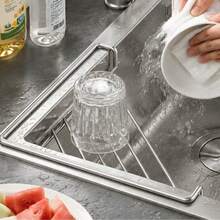 Stainless Steel Triangular Sink Drain Rack – Space-Saving Kitchen Sink Organizer For Sponges, Dish Soap, Dishcloths, Brushes, Scrubbers & Rags – Countertop Storage Holder – Home Kitchen Accessories - A - View 3