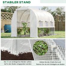 2.95x2x2m Polytunnel Greenhouse, Accessible, With 6 Windows, UV Protection For Garden Plant Cultivation - White - View 6