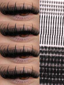 312PCS Single Cluster False Eyelashes, 3 Different Styles, Upper Eyelashes+Lower Eyelashes+Spikes, D-Roll, Suitable For Various Styles, Can Be Reused, Suitable For Beginners, Suitable For All Places, Eyelashes, False Eyelashes. - D - View 2