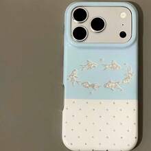 Luxury Blue Koi Fish Polka Dot Diamond Pattern Candy Color Contrast Transparent Phone Case, Compatible With IPhone 18 Pro Max 18 Pro 17 Pro Max 17 Pro 16 Pro Max 15 Pro Max 14, Transparent Hard Shell Large Window Shockproof Back Cover - Baby Blue - View 2