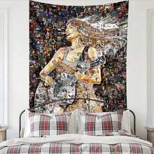 1pc Bohemian Style Butterfly Pattern Tapestry - Vintage Style Vertical Decor, Featuring Moth, Flower And Moon Elements. Perfect For Bedroom And Living Room Decoration; Animal Print Pattern, Made Of Polyester Fabric. - B - View 5