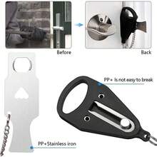 Bedroom Travel Hotel Door Anti-Theft Lock, Portable Anti-Theft Door Stopper Pin, Door Stopper Bolt, Anti-Theft Lock, Travel Lock Buckle, Security Protection Lock - Multicolor - View 7