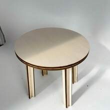 Modern Wooden Round Stool, Indoor Plant Stand, Garden Bench, Mid-Century Style Plant Stool, Detachable - Multicolor - View 6