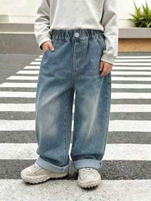 Toddler Summer Denim Jeans, New Fashion Style - Blue - View 1
