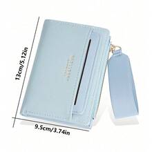 Baellerry Women's Short Wallet High-Quality Ins Style Card Holder Wallet Contrast Color Zipper Wallet For Students For Women Wallet Mini Wallet Purse Wallet Fall Autumn Cute Wallet Small Wallet Wristlet Wallet - Blue - View 5