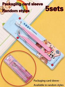 5 Sets/1 Set Tweezers, Colorful Scrapbook Stickers And Washi Tape, Multi-Functional Stationery Organizer, DIY Journal Photo Album, School Supplies, Back To School Essentials, Suitable For Stickers, Scrapbooking, Eyelash Decoration, Jewelry Making, Model Making And More - A - View 22