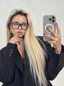 Blue Light Blocking Glasses With Storage Bag, Anti-Fatigue, Fashionable Lightweight Comfortable, No Pressure On Nose Bridge For Long-Term Wear, Suitable For Various Face Shapes And Outfits, Unisex, Perfect Holiday Gift - Glasses 1 - View 3