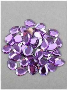100pcs/Pack, 13*18mm Flat-Cut Teardrop Rhinestones, Large Size Plastic Rhinestones, Flat Bottom Resin Rhinestones, DIY Decorative Rhinestones - 13*18mm 100pcs - View 7