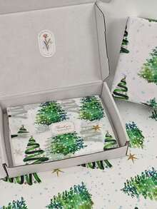 1/10/20pcs 50x35cm Christmas Tree Pattern Tissue Paper, Winter Holiday DIY Handmade Wrapping Paper, Waterproof Reusable Indoor Desktop Gift Box Gift Bag Filler Packaging Paper - Multicolor - View 7