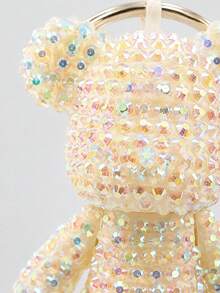 1pc DIY Rhinestone Bear Pendant Handmade Kit, Shiny Crystal Bead Bear Pendant With Wrist Strap, Handmade Bag Charm Keychain Accessory, Suitable For DIY Crafts, Birthday Gifts, Holiday Gifts, Party Favors And Travel - Multiple Styles - View 4