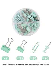 72pcs Multi-Function Paper Clips, Long Tail Clips, I-Type Steel Nails, Swan Tail Clips Combination Set, Folder Clips And Paper Clips Set, Divider Storage Box Folder Tool Kit Suitable For Office And Study Use, Notebook, Documents, School And Home Stationery Storage, Essential For Back To School Season - Multicolor - View 9