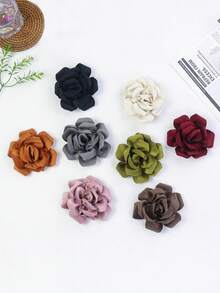 Solid Color Corduroy Business Style Flower Brooch Corsage For Women, Can Also Be Used As Hair Accessory - Corduroy Flower - View 2