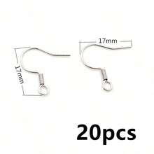 20pcs Stainless Steel DIY Earrings Hooks Clasp Findings Handmade Jewelry Making Accessories Earwire Accessories - Earring Hooks - View 24
