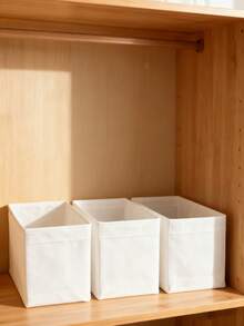 Fabric Storage Bins Set, Foldable Open-Top Drawer Organizer Boxes, Cloth Closet Storage Baskets For Underwear, Socks, Makeup, Clothes, Bedroom & Wardrobe Organization - White - View 5