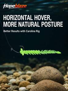 Hopeblaze 楓葉蟲軟餌 8cm 2.3g 蜈蚣生物餌,靈感來自 RAID PELLER,適用於黑鱸、狗魚,適合 Drop Shot、Neko、Ned Rig 釣組 - 墨綠色 - 查看 11