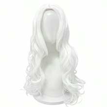 1pc White Big Wavy Curly Wig, Suitable For Christmas, Winter Party, Elf Costume, Holiday Dress Up - Multicolor - View 4