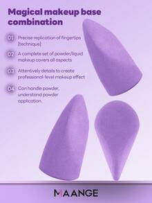 MAANGE 3pcs Egg-Shaped Makeup Sponges, Suitable For Foundation, Contour And Highlight, Latex-Free, Makeup Blending And Foundation Application, Concealer Blending Sponge, Create Full Coverage Makeup Effect, Makeup Tool, Reusable - Multicolor - View 6