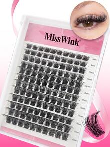 Miss Wink 接睫毛混裝組，8-16mm 混長 0.07mm D 捲度，120 支裝 濃密捲翹睫毛，適合 DIY 接睫毛，日常妝容或外出穿搭完美選擇 - 黑色 - 查看 7