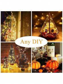 1pc Battery Operated Copper Wire Fairy String Lights, Warm White LED ...