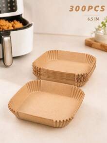 10/50/100/200/300PCS Square Air Fryer Liners, Unbleached Parchment Paper, Non-Stick Oil-Resistant Baking Paper Tray Inserts, Air Fryer Basket Liners, Parchment Paper Liners For 3-5 QT Air Fryers, Baking, Roasting, Cooking And Easy Cleanup - One Size Fits All - View 11