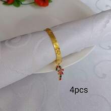 Home Decor Napkin Rings Table Decoration, Suitable For Holidays, Parties, Birthdays, Weddings, Dinners, Gatherings And Other Daily Creative Decor, Multiple Styles And Elements, Christmas Napkin Rings Metal Embossed Hammered Texture Ring Buckle, 4pcs/12pcs/102pcs Optional. - Multicolor - View 18