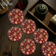 6pcs Snowflake Wooden Coaster Set - Christmas Table Mat, Coffee Table Decor, Holiday Gift, 2D Flat Design, Coffee Table Coaster, Gingerbread Christmas Decor, Christmas Tableware, Gamer Coaster, Vintage Coaster And Coaster Holder, Vintage Coffee Coaster, Dining Table Coaster, Coaster Game, Beverage Coaster, Rustic Tableware, Christmas Coaster, Autumn Coaster, Coffee Table, 2D Flat - View 5