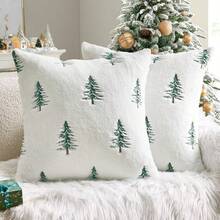 1pc Christmas Throw Pillow Cover, 3D Plush Sofa Cushion Cover, Holiday Decorative Pillowcase - Multicolor - View 4