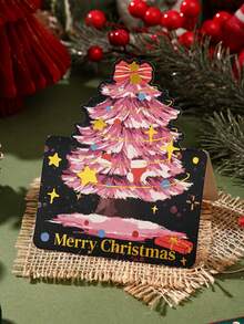 10 tấm thiệp chúc mừng cây thông Noel, phù hợp cho cửa hàng hoa, tiệm bánh, lời chúc ngày lễ, làm thiệp nhỏ đính kèm quà tặng và ghi chú - Nhiều màu - Xem 12