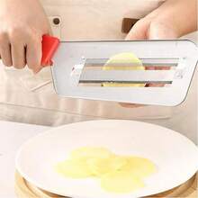 4PCS/1PC Red Handle Stainless Steel Cabbage Shredder, Handheld Vegetable Slicer For Salad, Multifunctional Kitchen Veggie Grater - Multicolor - View 12