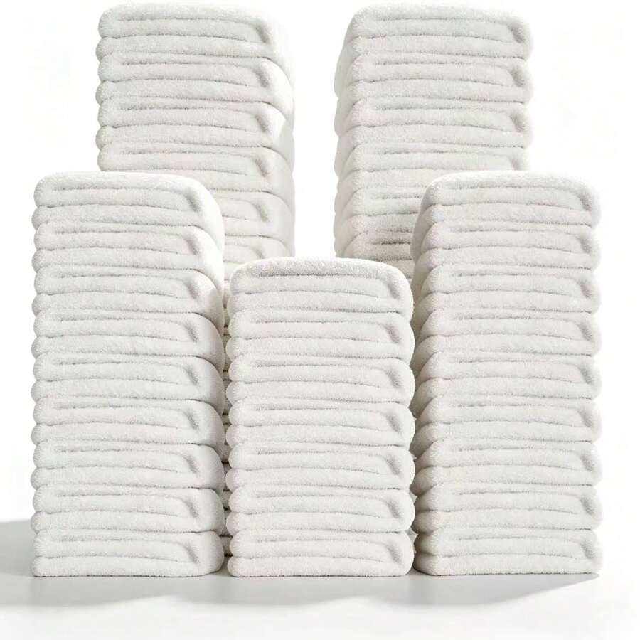 Face Towels 48/6/12/24pcs, Ultra Soft Skin-Friendly Sensitive Skin Facial Cloths, 10x10/12x28 Inch Small/Large Size, Reusable Washable Makeup Remover Cloths, Easy To Rinse Multi-Color Facial Cleansing Towels - White - View 1