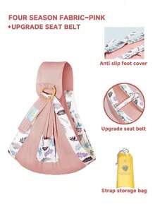 1pc Baby Carrier Sling Suitable For Newborns To Toddlers, Lightweight Infant Waist Stool Style Carrier, Baby Nursing Sling, Weight Capacity 7-35 Lbs (Approx. 3.2-16 Kg) - Multicolor - View 12